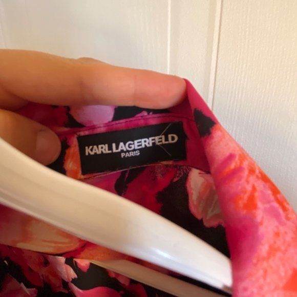 Karl lagerfeld paris floral-print blouse with ruffles - Picture 3 of 8